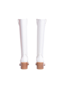 CHLOÉ WHITE LEATHER MALLO KNEE-HIGH BOOTS - 36 BR