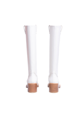 CHLOÉ WHITE LEATHER MALLO KNEE-HIGH BOOTS - 36 BR