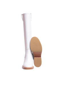 CHLOÉ WHITE LEATHER MALLO KNEE-HIGH BOOTS - 36 BR