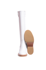 CHLOÉ WHITE LEATHER MALLO KNEE-HIGH BOOTS - 36 BR