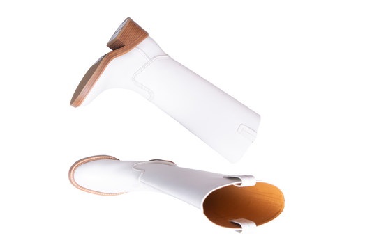 CHLOÉ WHITE LEATHER MALLO KNEE-HIGH BOOTS - 36 BR
