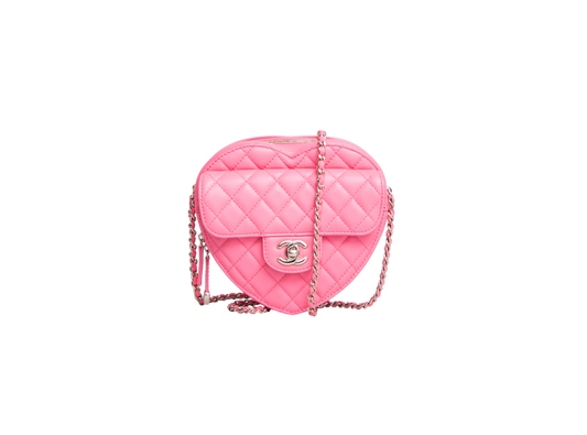 CHANEL CC COEUR LAMBSKIN QUILTED LIGHT PINK-CHAMPAGNE HDWR