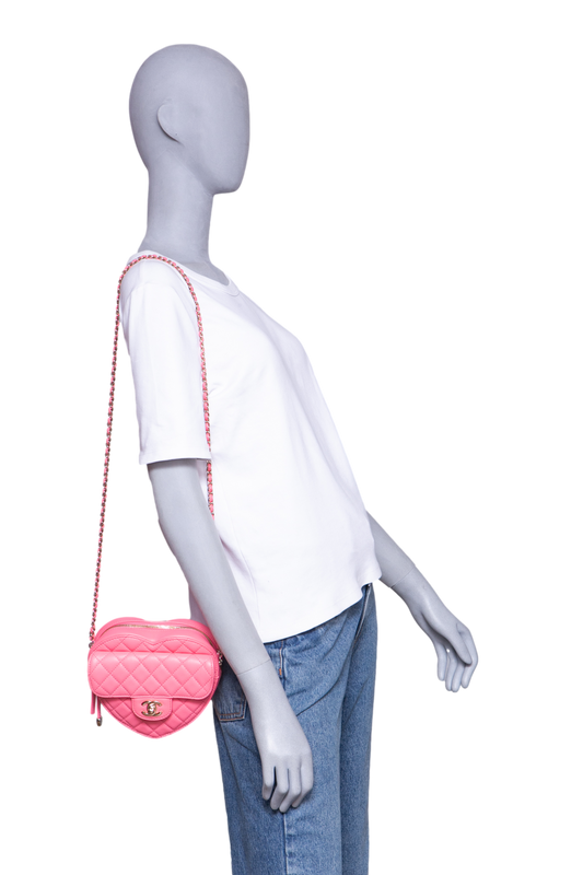 CHANEL CC COEUR LAMBSKIN QUILTED LIGHT PINK-CHAMPAGNE HDWR