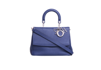 DIOR BE DIOR FLAP BAG GRAINED LEATHER NAVY