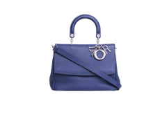 DIOR BE DIOR FLAP BAG GRAINED LEATHER NAVY