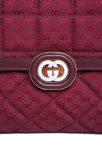 GUCCI DECO SMALL CANVAS/LEATHER INTERLOCKING G BURGUNDY