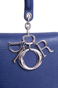 DIOR BE DIOR FLAP BAG GRAINED LEATHER NAVY
