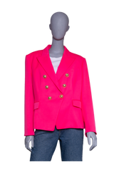 BALMAIN BLAZER WOOL DOUBLE BUTTON HOT PINK