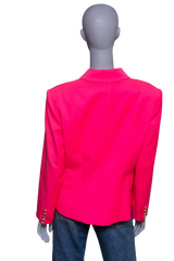 BALMAIN BLAZER WOOL DOUBLE BUTTON HOT PINK
