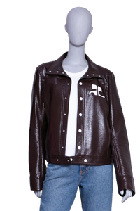 COURRÈGES RE-EDITION JACKET VINYL CHOCOLAT