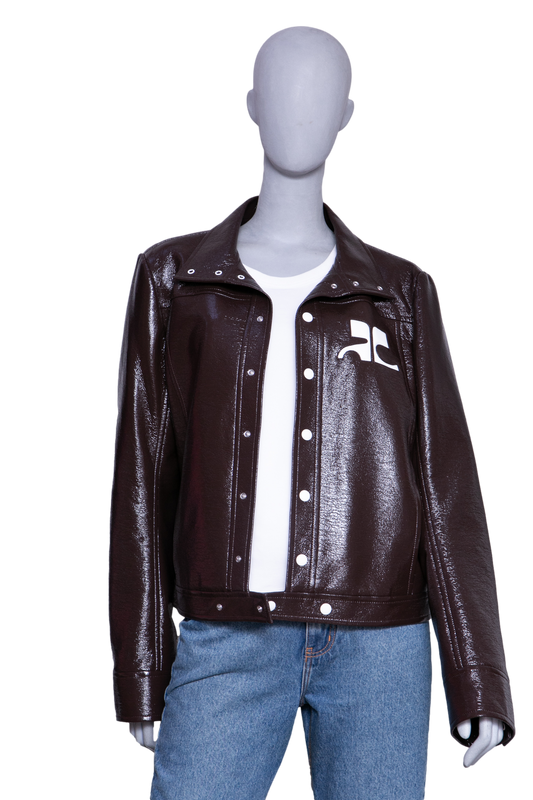 COURRÈGES RE-EDITION JACKET VINYL CHOCOLAT