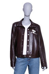 COURRÈGES RE-EDITION JACKET VINYL CHOCOLAT