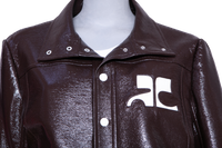 COURRÈGES RE-EDITION JACKET VINYL CHOCOLAT