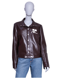 COURRÈGES RE-EDITION JACKET VINYL CHOCOLAT
