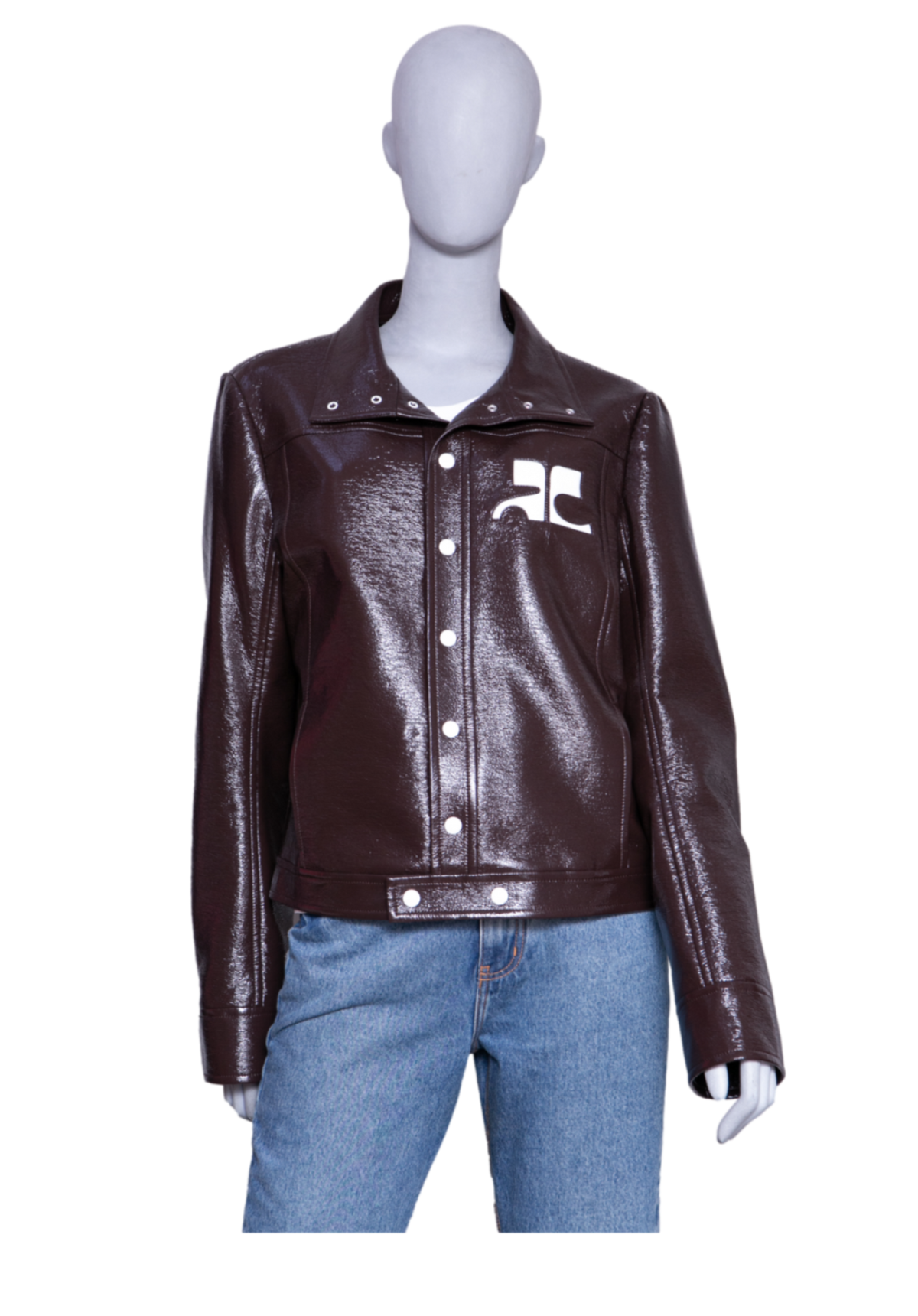 COURRÈGES RE-EDITION JACKET VINYL CHOCOLAT