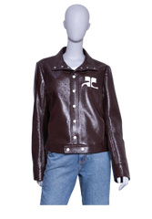 COURRÈGES RE-EDITION JACKET VINYL CHOCOLAT
