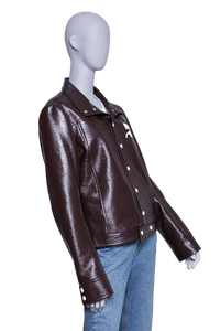 COURRÈGES RE-EDITION JACKET VINYL CHOCOLAT