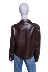 COURRÈGES RE-EDITION JACKET VINYL CHOCOLAT
