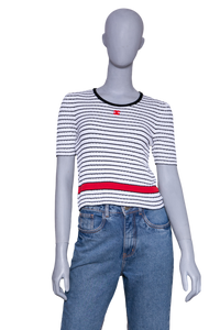 CHANEL 24P STRIPED SHIRT SHORT SLEEVE