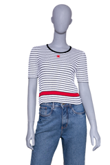 CHANEL 24P STRIPED SHIRT SHORT SLEEVE