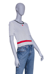 CHANEL 24P STRIPED SHIRT SHORT SLEEVE
