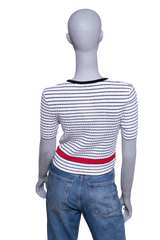 CHANEL 24P STRIPED SHIRT SHORT SLEEVE