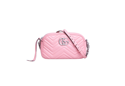 GUCCI GG MARMONT CAMERA BAG SMALL MATELASSE PINK