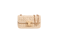 CELINE TRIOMPHE CHAIN SHOULDER RAFFIA