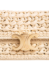 CELINE TRIOMPHE CHAIN SHOULDER RAFFIA