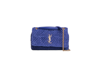 YSL JAMIE MEDIUM RAFFIA ROYAL BLUE