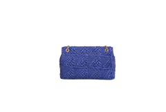 YSL JAMIE MEDIUM RAFFIA ROYAL BLUE
