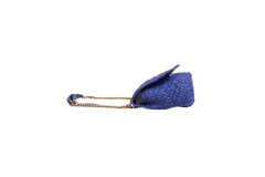 YSL JAMIE MEDIUM RAFFIA ROYAL BLUE
