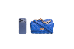VALENTINO ROCKSTUD SPIKE SHOULDER BAG BLUE