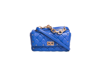 VALENTINO ROCKSTUD SPIKE SHOULDER BAG BLUE