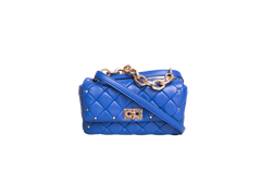 VALENTINO ROCKSTUD SPIKE SHOULDER BAG BLUE