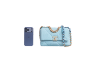 CHANEL 19 SMALL DENIM QUILTED POWDER BLUE