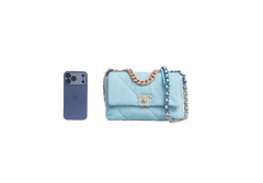 CHANEL 19 SMALL DENIM QUILTED POWDER BLUE