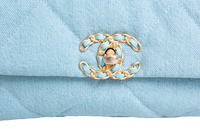 CHANEL 19 SMALL DENIM QUILTED POWDER BLUE