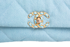 CHANEL 19 SMALL DENIM QUILTED POWDER BLUE
