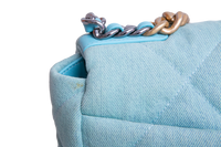 CHANEL 19 SMALL DENIM QUILTED POWDER BLUE