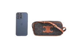 CELINE MINI CAMERA CUIR TRIOMPHE COATED BROWN