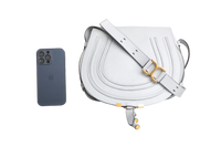 CHLOE SADDLE BAG GRAINED CALFSKIN MARCIE LIGHT CLOUD