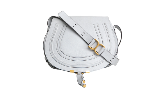 CHLOE SADDLE BAG GRAINED CALFSKIN MARCIE LIGHT CLOUD