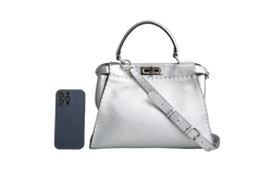 FENDI PEEKABOO MEDIUM CUOIO ROMANO ARGENTO ICONIC