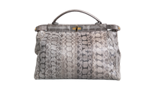 FENDI PEEKABOO LARGE PYTHON LIGHT GRAY