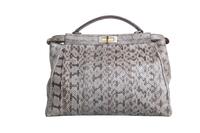 FENDI PEEKABOO LARGE PYTHON LIGHT GRAY