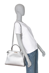 FENDI PEEKABOO MEDIUM CUOIO ROMANO ARGENTO ICONIC