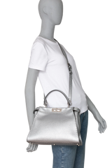 FENDI PEEKABOO MEDIUM CUOIO ROMANO ARGENTO ICONIC