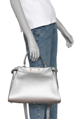 FENDI PEEKABOO MEDIUM CUOIO ROMANO ARGENTO ICONIC