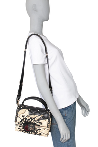 VALENTINO CANDYSTUD POUDRE ANEMONE FLOWER INTARSIA BLACK